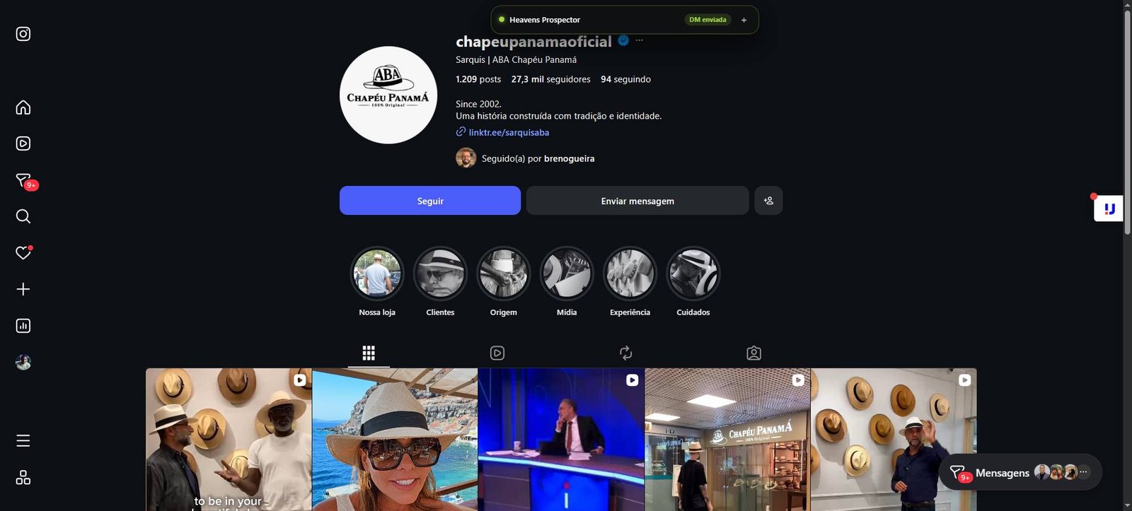 Print do Instagram Atual