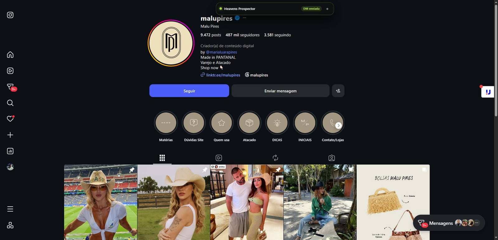 Print do Instagram Atual